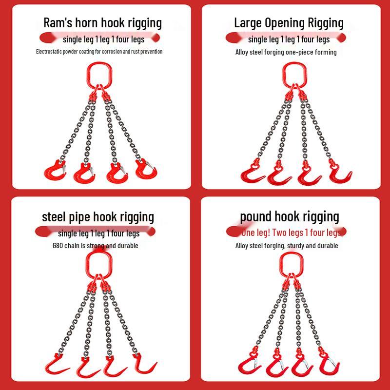 G80 Manganese Steel Lifting Sling with Crane Hook and Hoisting Ring