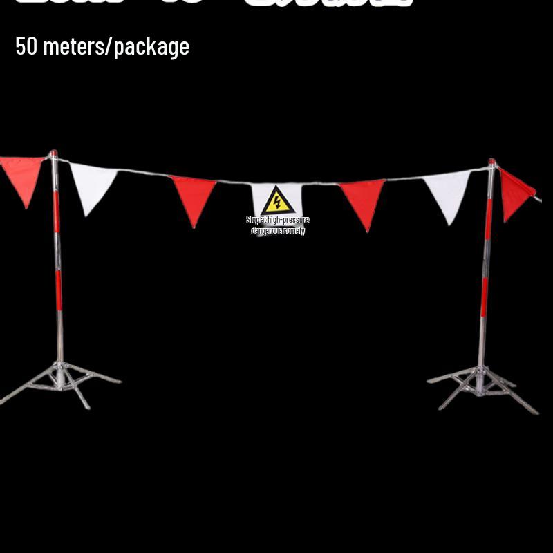 Brangdy Red & White Construction Safety Warning Flags