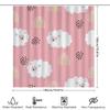 Bright Pink Sheep Rainbow Shower Curtain Decor For Bathroom Cute Cartoon Patterned Waterproof Fabric Bath Rug Set Home Bathroom