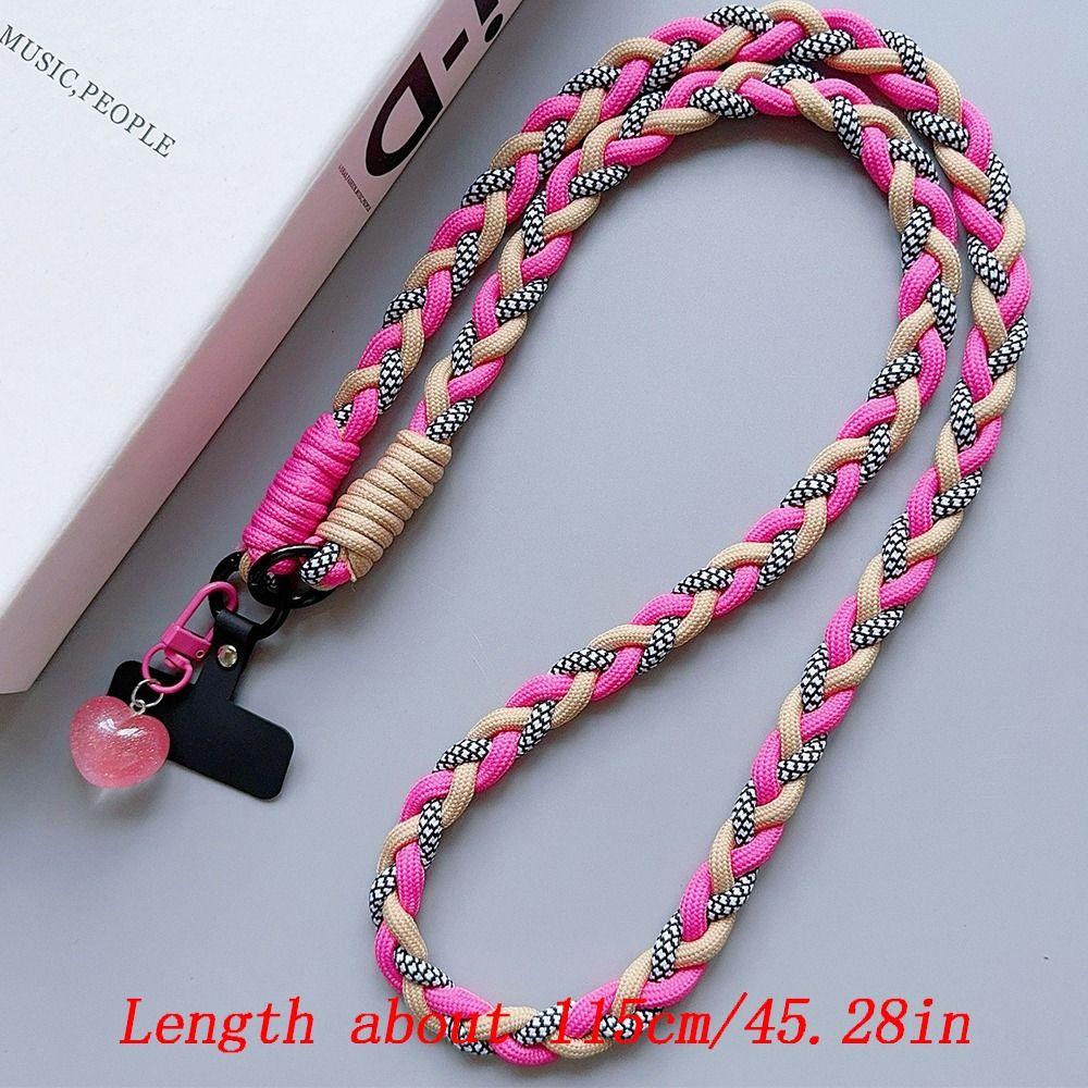 Universal Nylon Braided Phone Lanyard Detachable Colorful Shoulder Strap Anti-lost Neck Hanging Cord Phone Charm Accessories