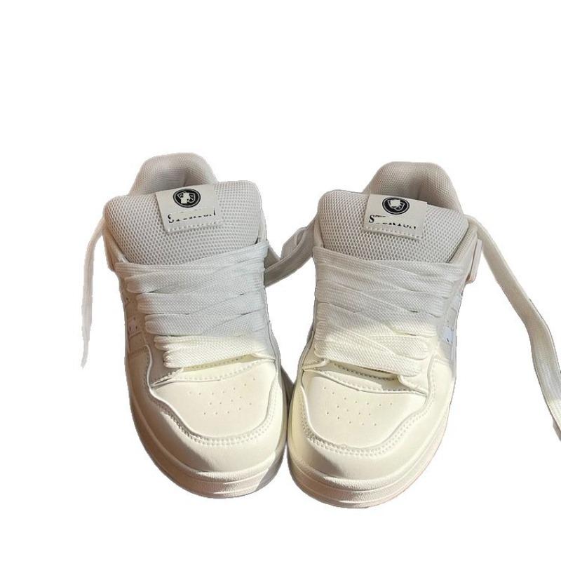 Thick-soled Beige Bread Shoes Women's Retro College Style Casual Sports Board Shoes Autumn New Models