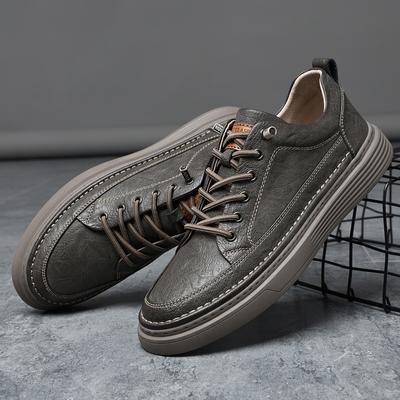 2025 Nieuw Merk Heren Casual Leer Ademend Wandelschoenen Platte Designer Boardschoenen Comfortabel Antislip Veterschoenen Oxford Schoenen