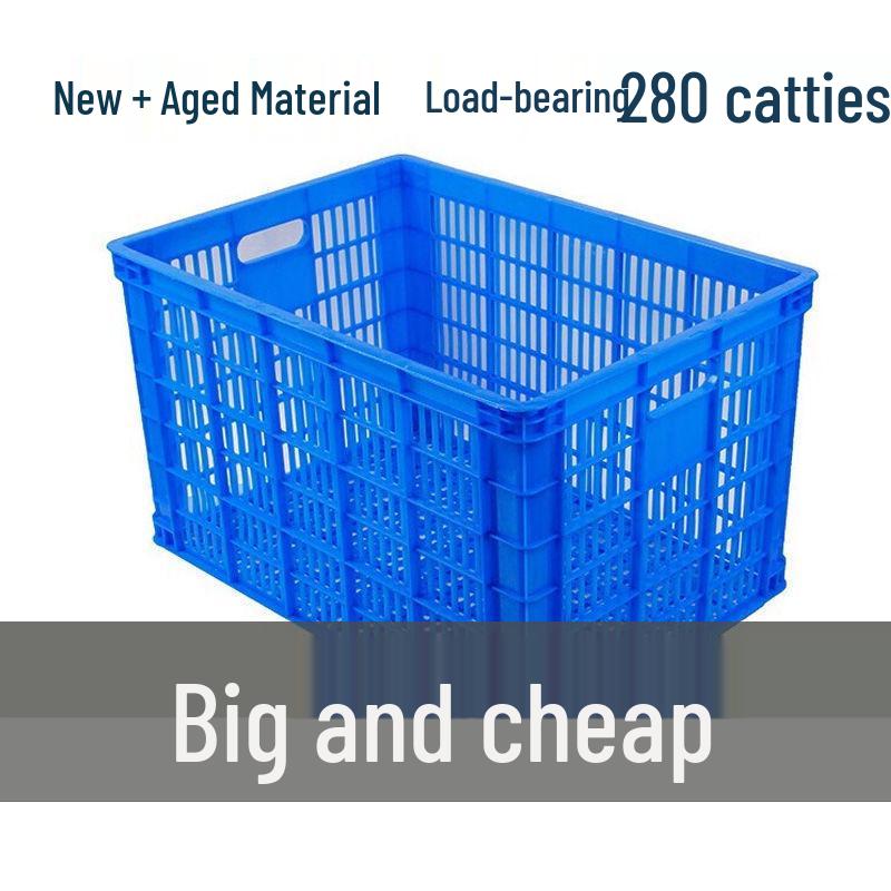 Extra Large Rectangular Plastic Storage Crate for Fruits, Vegetables, Bean Sprouts, and Eggs