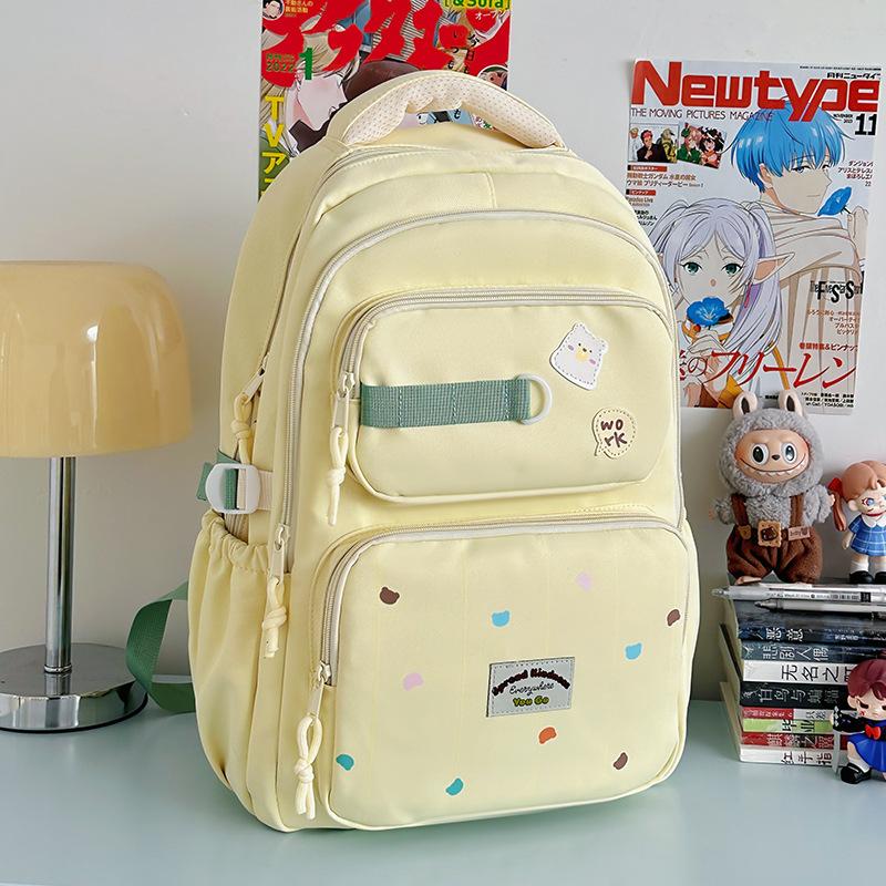 Schoolbag new high-value Japanese ins fresh and sweet candy-colored backpack junior high school students lightweight large-capacity backpack