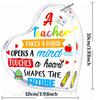 2D Flat, Heart-Shaped Acrylic Teacher Appreciation Desk Decor Plaque, Thanksgiving Gifts, Suitable for Wall Decoration, Porch, Room, Villa, Accents Ho