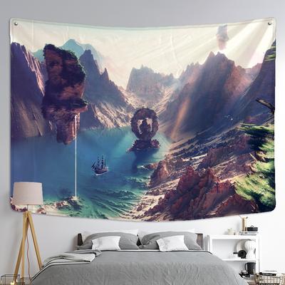 Berg und Stein Wandteppich Hängen natürliche Landschaft Segelboot Bohemian Hippie Tisch Matte Schlafzimmer Home Decor