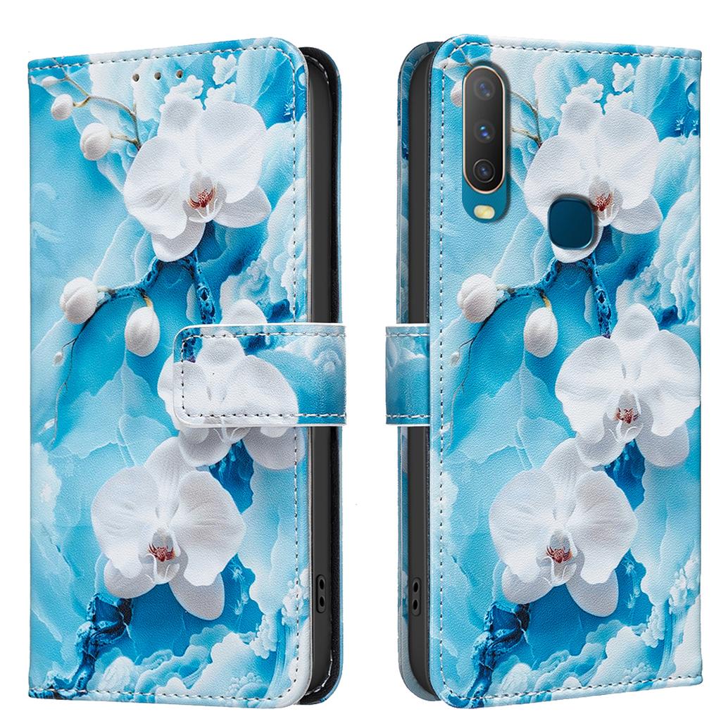 Für VIVO Serie Lederhüllen Blume Schmetterling Bemaltes PU Schutzhülle Kartenhalter Magnetverschluss Aufsteller Für VIVO Y39 Y29 Y38 Y200i Y03 Y78