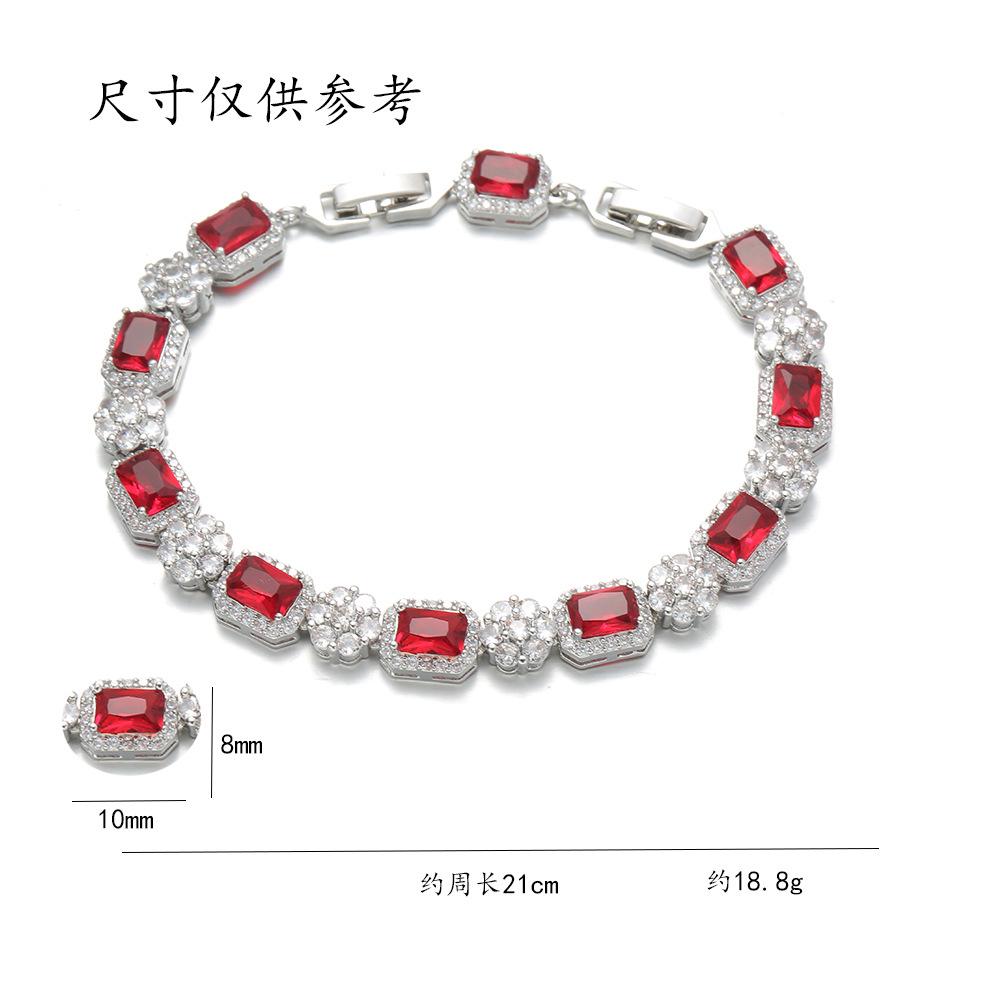 Bracelet Women'S Style Color Micro-Inlaid Zircon Bracelet Design Simple Temperament Women'S Emerald Bracelet
