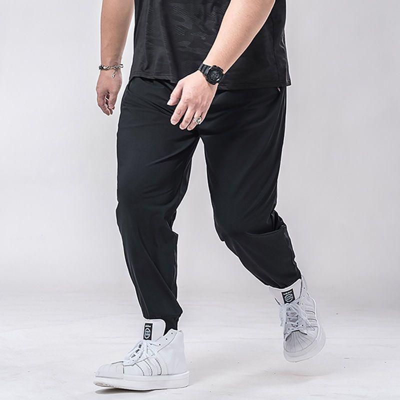 Summer Ice-Silk Casual Trousers for Men - Lightweight, Oversized Fit with Large Pockets and Cuffed Legs