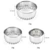 3pcs Flower Stainless Steel Cut Dumplings Skin Mold Kitchen Wrappers Cookie Pastry Baking Utensils Cutting Maker Gadgets