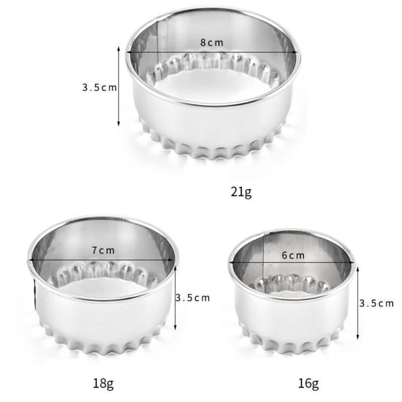 3pcs Flower Stainless Steel Cut Dumplings Skin Mold Kitchen Wrappers Cookie Pastry Baking Utensils Cutting Maker Gadgets