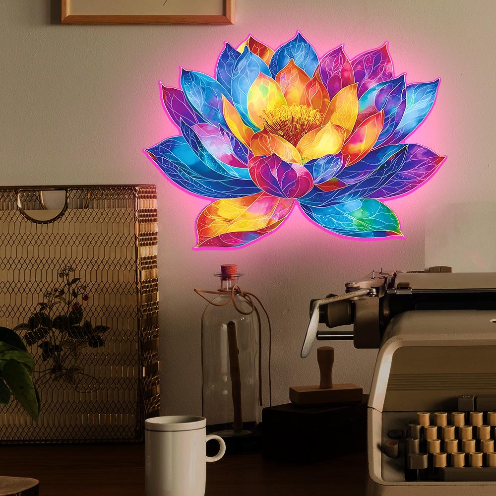 Personalized Colorful Lotus Living Room Entrance Home Wall Decoration Stickers