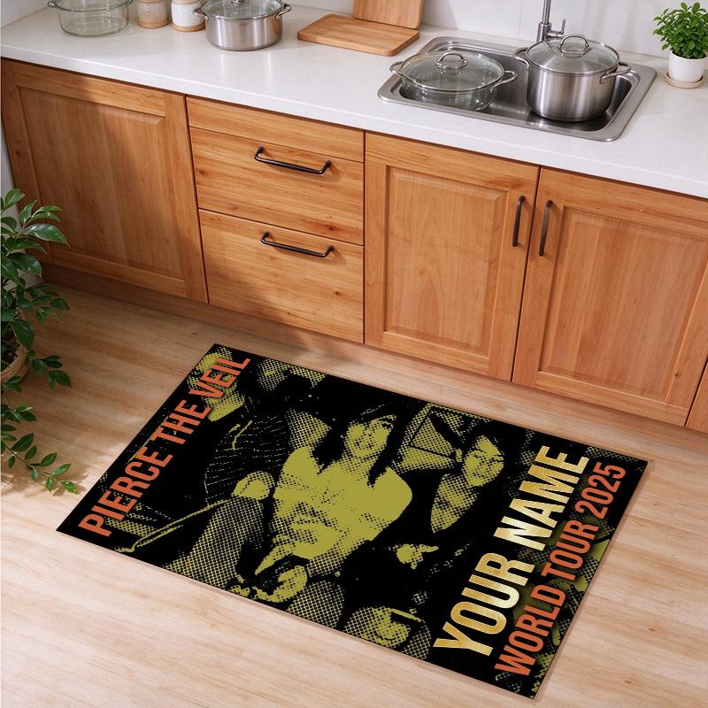 My Chemical Romance Customizable name kitchen floor mat easy to clean and wipe down Suitable for kitchens living rooms and entryways—a perfec