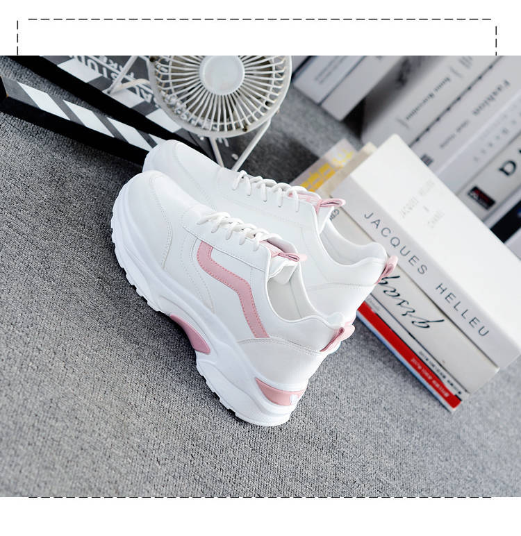 2025 Spring and Autumn New Versatile Dad Shoes Women's Platform Heightening Sports and Leisure Little White Shoes Ins Trendy Fashion