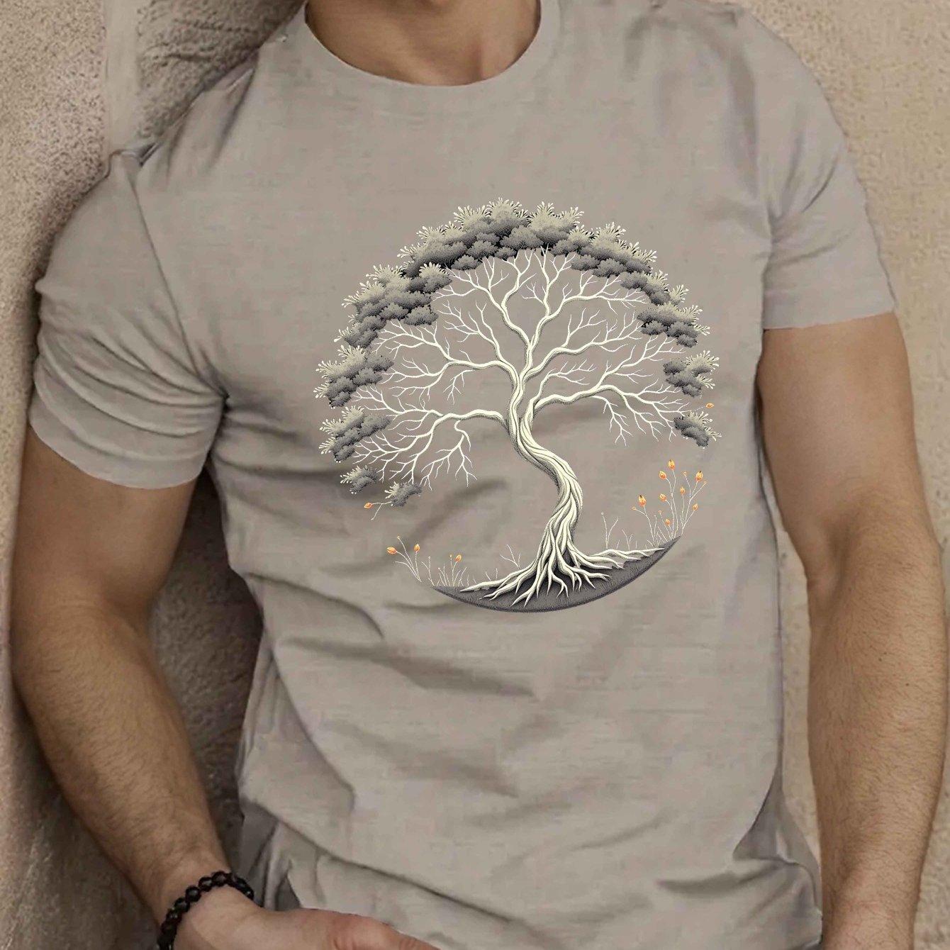 

Tree of Life Graphic Tee Men Casual Breathable Cotton Short Sleeve TShirt Summer Comfort 4XL