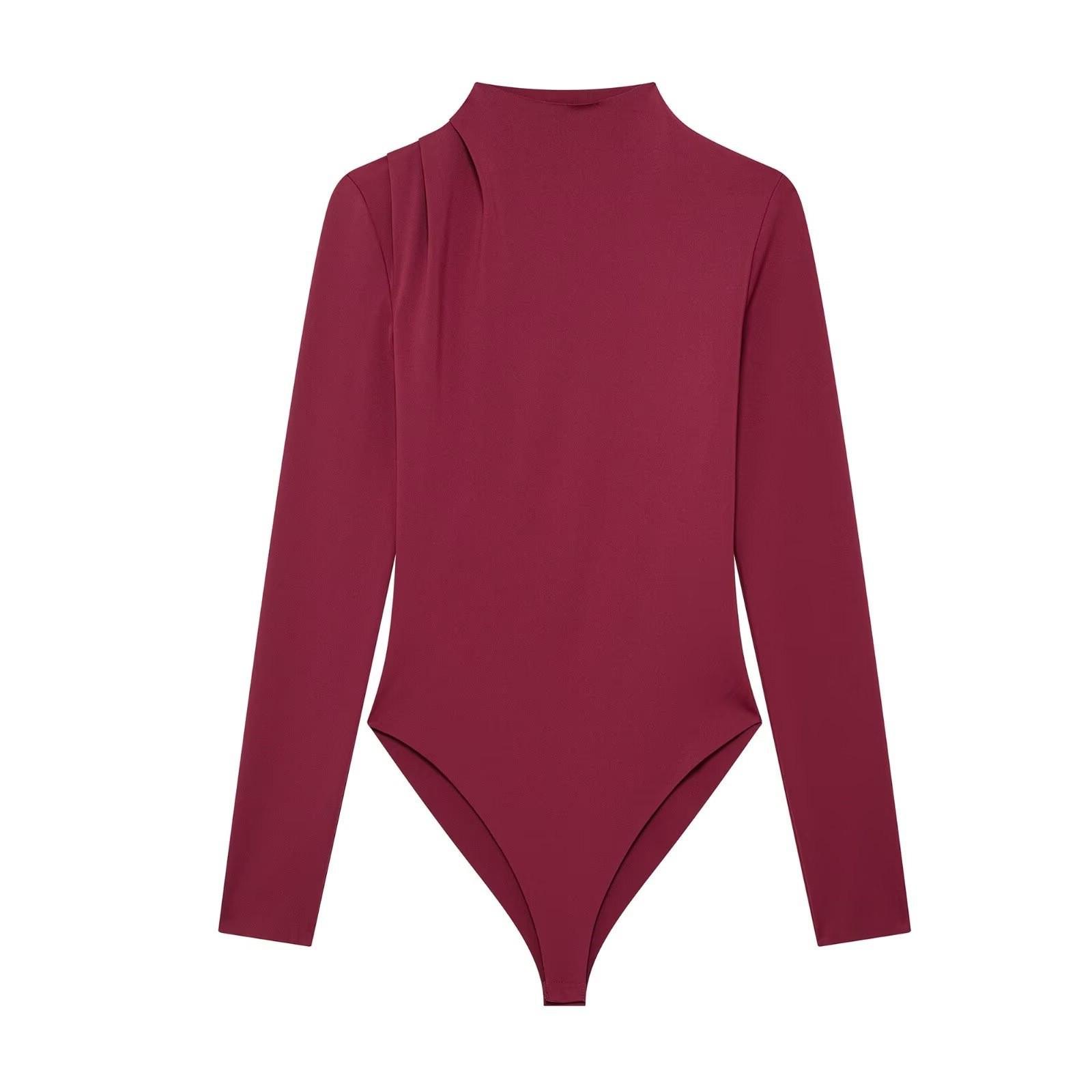 

Женский боди с длинным рукавом облегающего кроя TAOP&ZA - Европейский и американский стиль, Коллекция ранней весны. Small кирпич красный