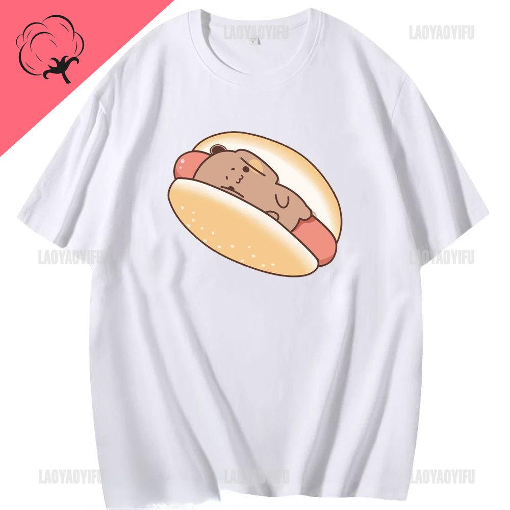 Tricou Kawaii Bubu Dudu pentru fată Tricou cu urs panda din desene animate Îmbrăcăminte unisex Tricou casual de vară Tricou Tricot Femeie Topuri din bumbac Unisex