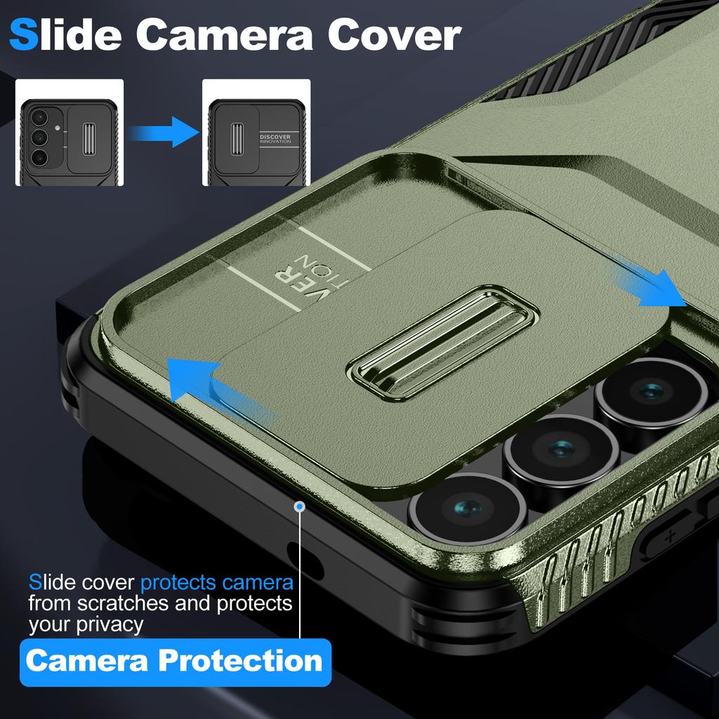 For Samsung Galaxy S25 FE Deksel Camshield TPU+PC Telefondeksel Sklisikker Sidekant