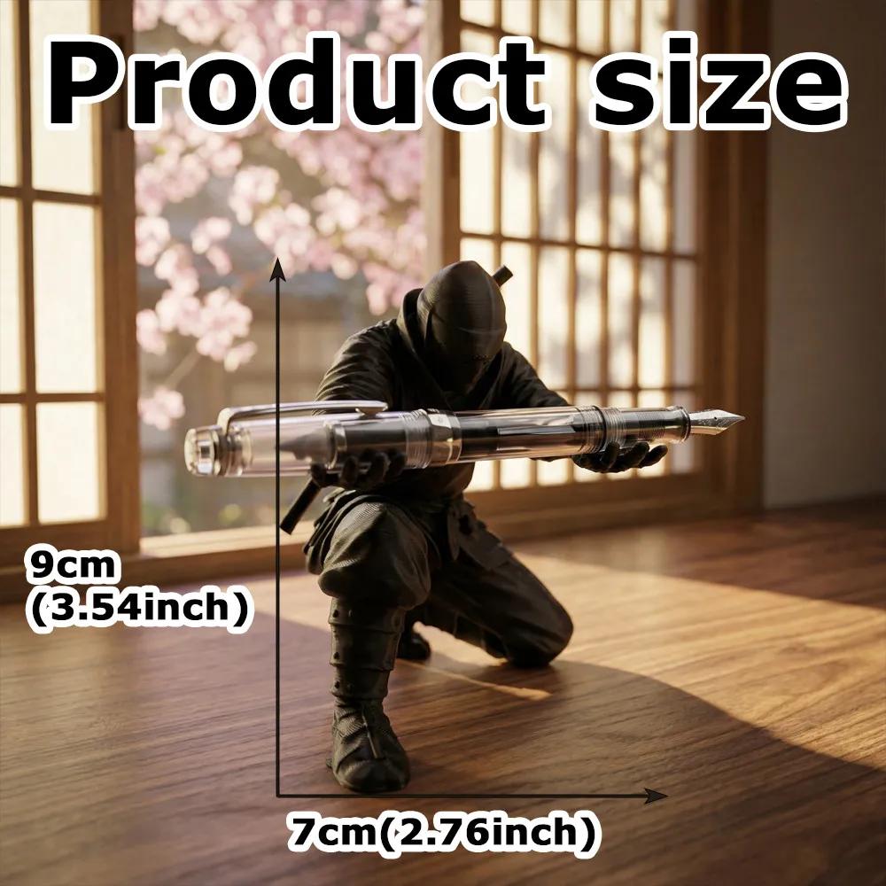 3D Printed Kneeling Ninja Pen Holder Artistic Desk Sculpture Practical Stationery Organizer Premium Home Office Aesthetic Decor
