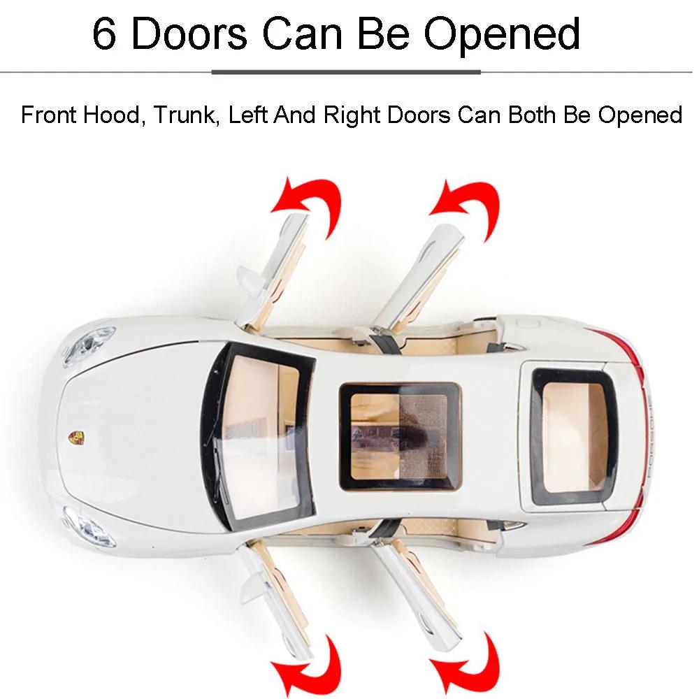 1:24 Porsche Panamera Sports Car Simulation Diecast Metal Alloy Model Car Sound and Light Pull Back Collection Kids Toy Gifts