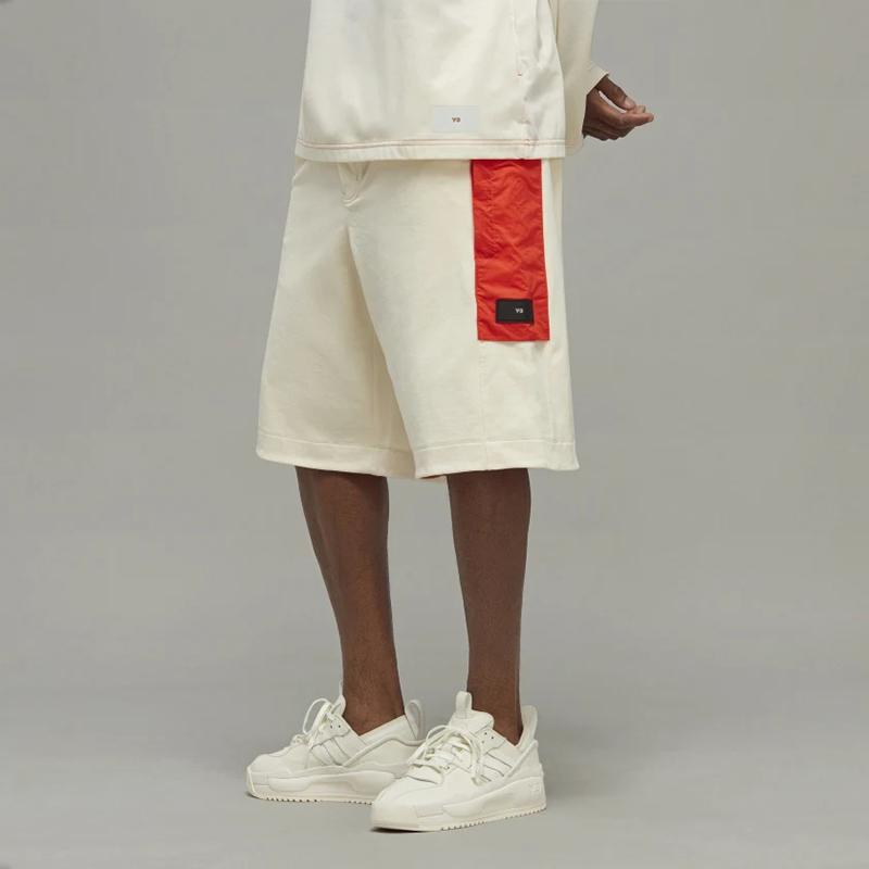 Y-3 Solid Color Logo Casual Straight Leg Shorts Men Shorts White HZ8815