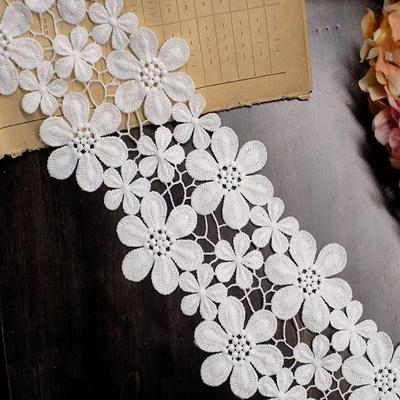 2Meters/lot 10CM Wide High Quality Exquisite Lace Cotton Embroidery Ribbon Lace Trim Skirt Sewing Accessories Clothing Decorative Materials