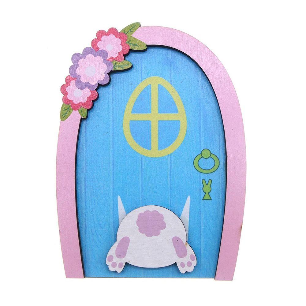 

Многоцветная миниатюрная дверь эльфа, подарок, деревянное ремесло, садовые украшения, сказочные ворота, микроландшафт, самодельная дверь фей