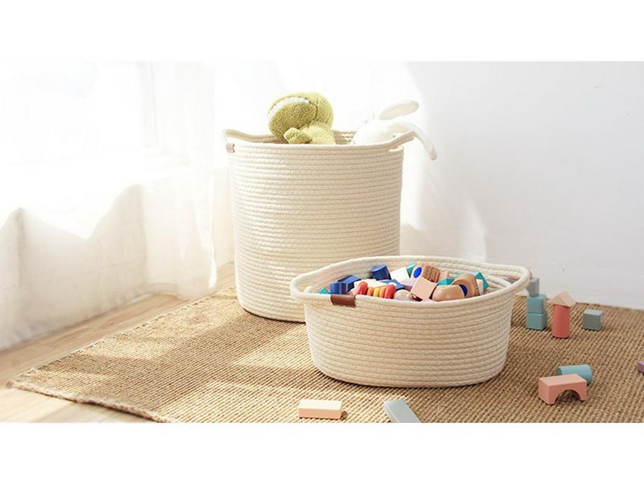 Nordic Cotton Rope Storage Basket for Bedroom: Laundry, Toys, Snacks, Japanese Style Organizer