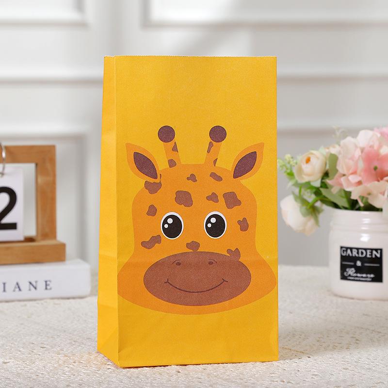StoBag animal theme gift wrapping bags for sweets party favor bags for kids birthday bread packaging reusable treat bag