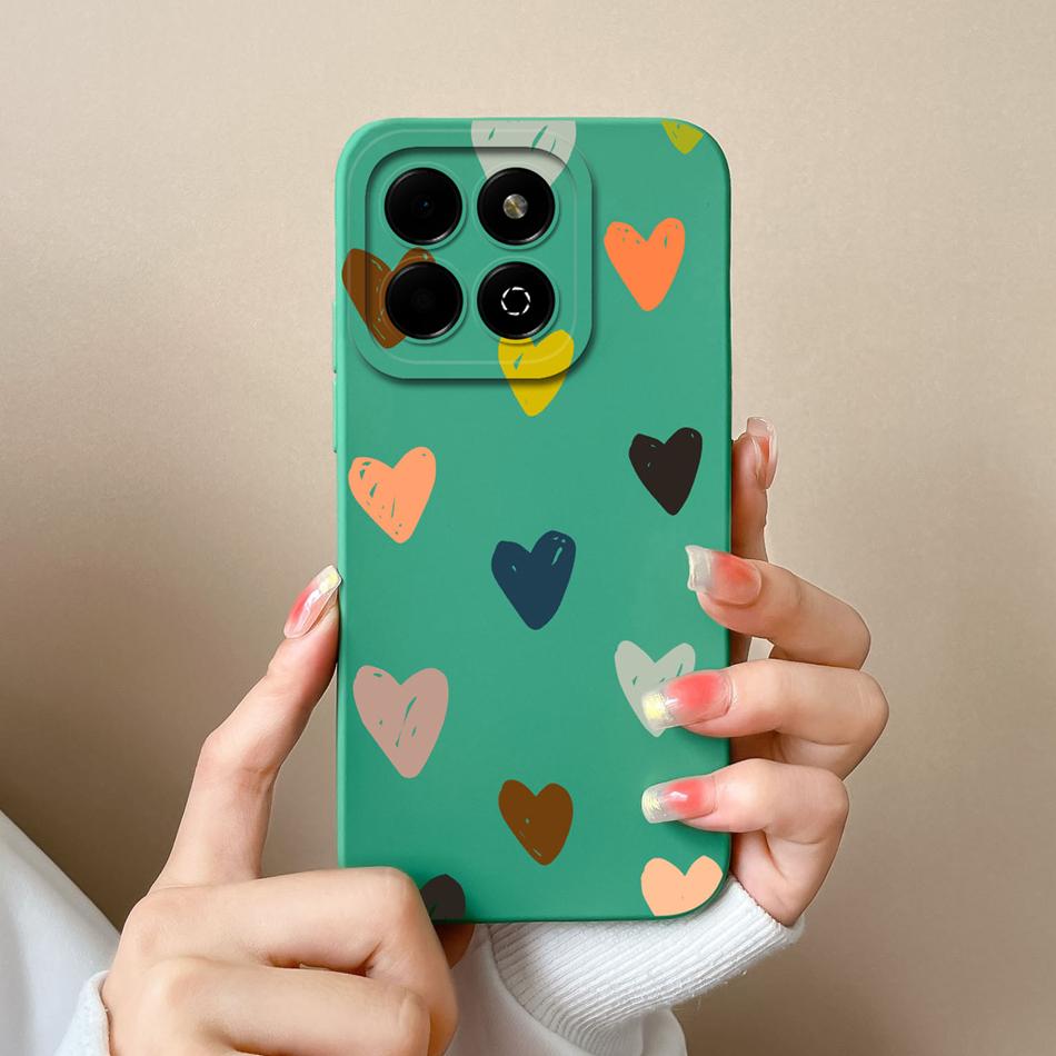 Fashion Cover For Honor X6B Case Soft Liquid Silicone Camera Protection Anti Drop Candy Phone Back Cover Model JDY-LX1 LX2 Funda