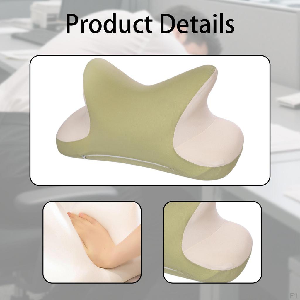 Office Nap Pillow Elegant Neck Support Ice Silk Desk Sleeping Napping Green
