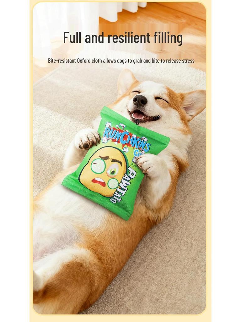 Interactive Crinkle Chip Dog Toy - Durable, Teething & Boredom Relief for Small/Medium Dogs