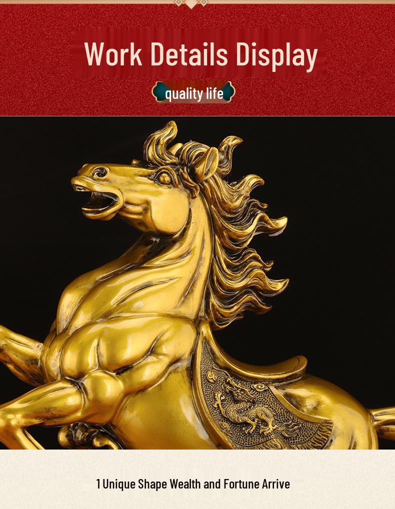 Success Wealth Horse Figurine - Zodiac Horse for Office Desktop or Wine Cabinet Decoration, Perfect Housewarming or Opening Gift