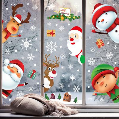 Vianočné DIY nálepky na okná Statické nálepky Nálepky na stenu Spálňa Obývacia izba Sklenené nálepky