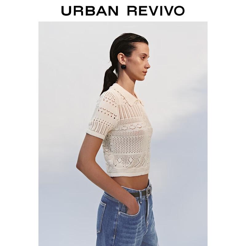 Women's Bohemian Polo Collar Short-Sleeve Knit Top