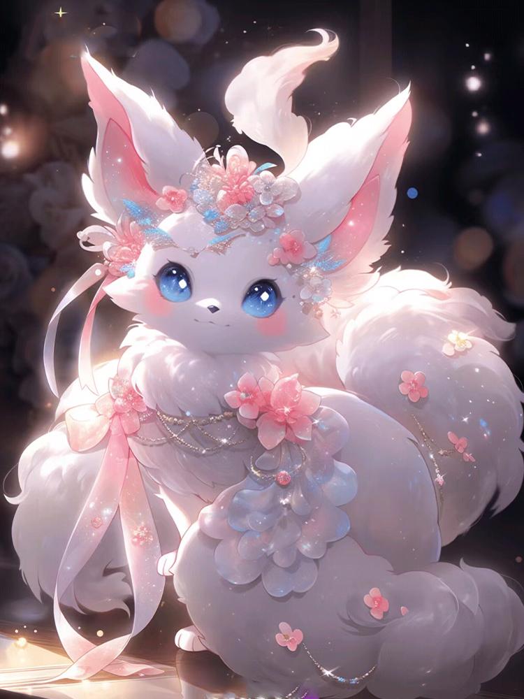 5D Diamond Painting Nine Tailed Little Fox Full Square/Round Diamond Embroidery Set Animal Landscape Mosaic Home Diamond Artist