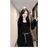 Women's 2024 French Style Long-Sleeved Dress: Early To Late Autumn Temperament Korean-Inspired Long Skirt
