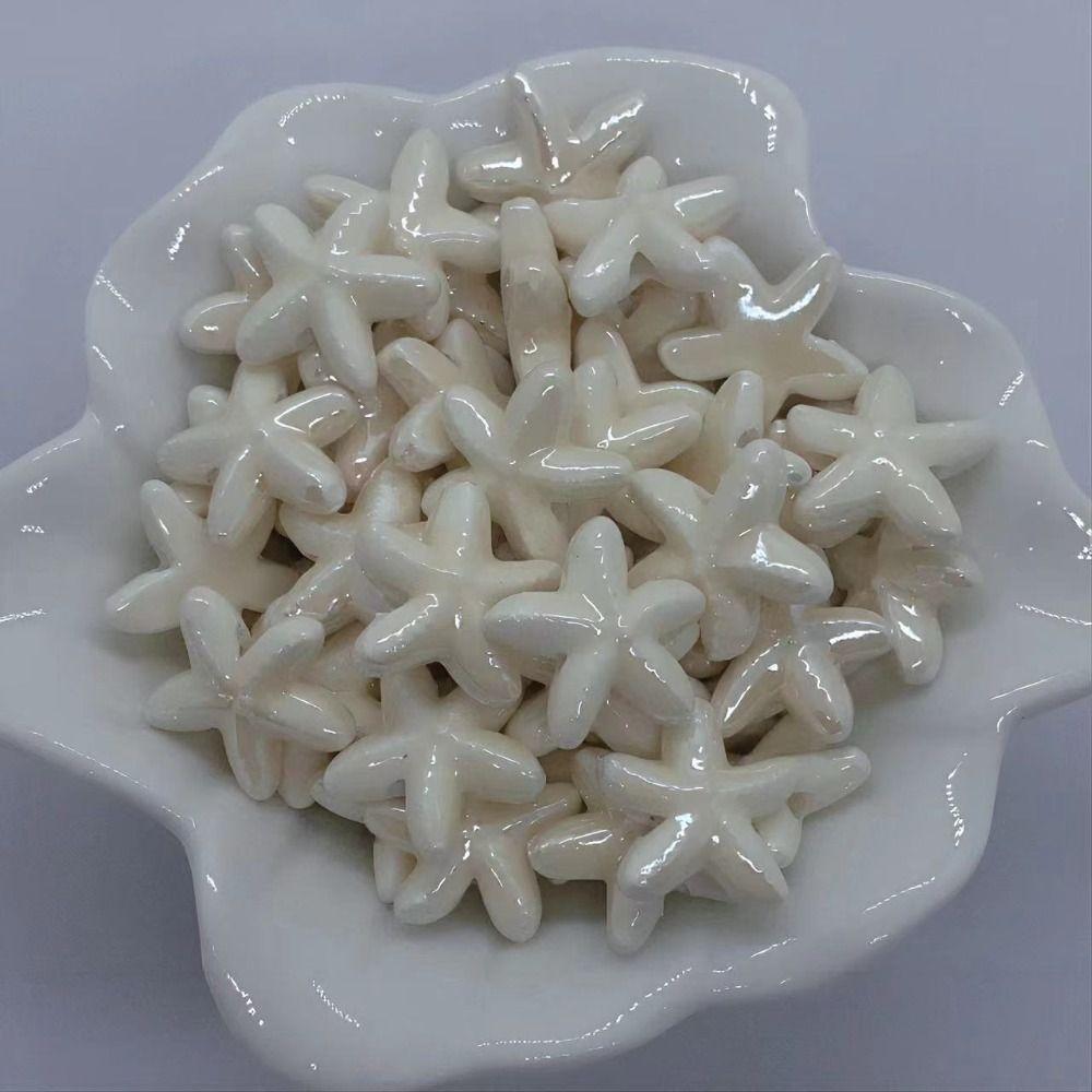 10pcs Handmade Craft Ceramic Spacer Loose Beads Ceramic Jewelry Making Material Starfish Bead Women