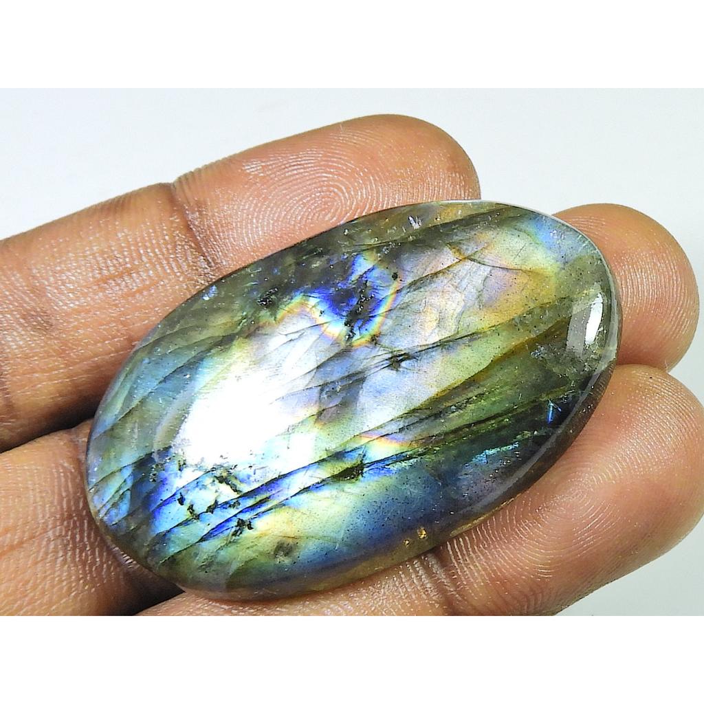 103 Cts. Volný přírodní drahokam labradoritu s oválným multi kabošonem 29X48X09 MM SK-1305