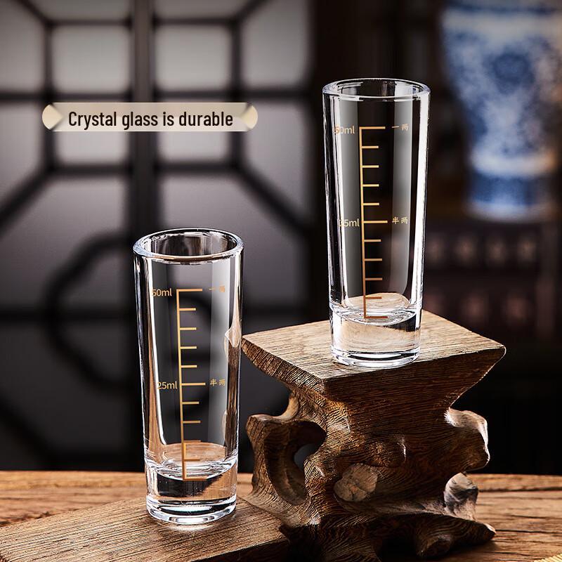 Shijin Home Barware Set: Shot Glasses, Gold Decanters, Bamboo Rack