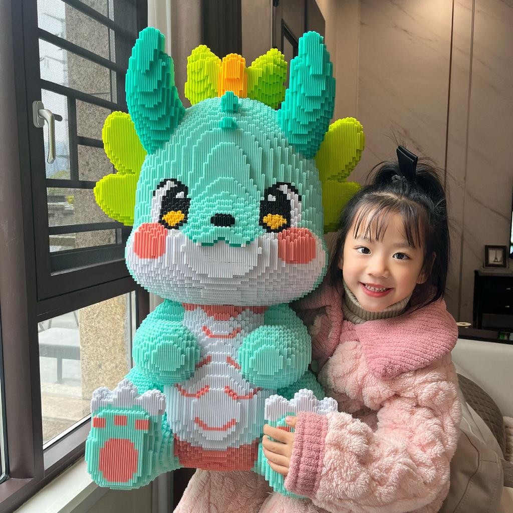 Year of the Dragon: Chinese-Styled Unicorn Dragon Building Blocks - Educational Puzzle Toy for Kids