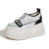 Women's 2025 Summer White Platform Sneakers - Thick-Soled, Breathable Mesh, Inner Lift, Casual Sports Style