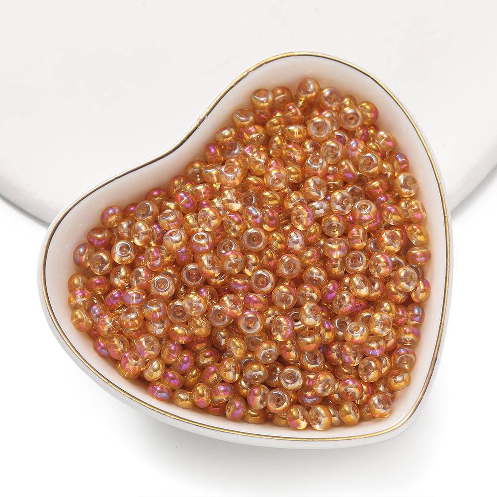 100pcs/Lot 3x4.5mm Glass Flat Round Beads Mini Spacer Loose Bead for Bracelet Necklace Earrings Jewelry Making Accessories
