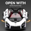 1/24 Scale Mclaren Senna Super Sports Mini GT Alloy Diecast Model Vehicle Simulation Sound & Light Birthday Gifts Box for Boyfriend