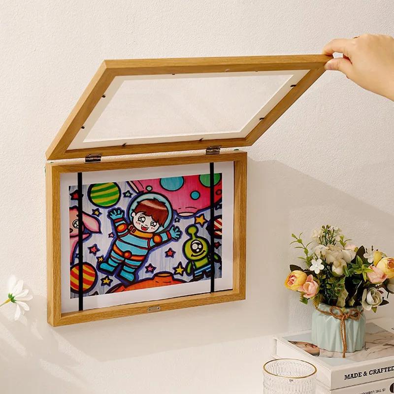 A4 Paper Kids Art Frames Magnetic Front Open Changeable Display Home Decor Kids Frametory for Poster Photo Drawing Pictures Gift