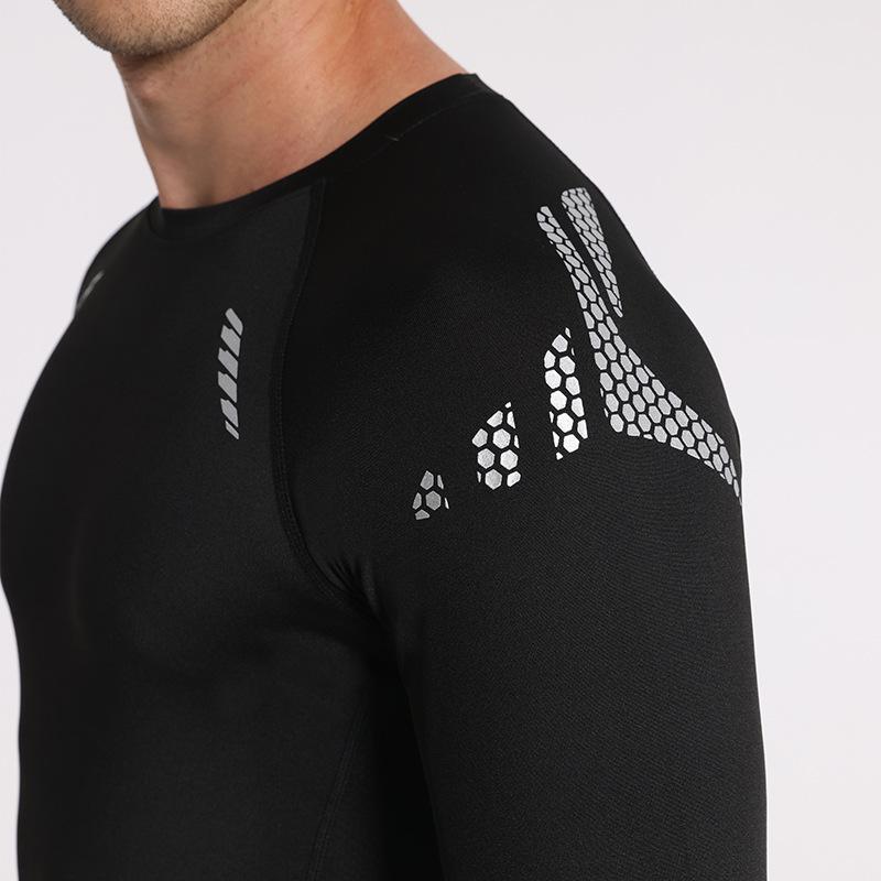 Men's T-shirt Men's Running Sports T-shirt Men's Fitness Top T-shirt Quick Drying Tight Training Gym Sports Running Shirt Jersey