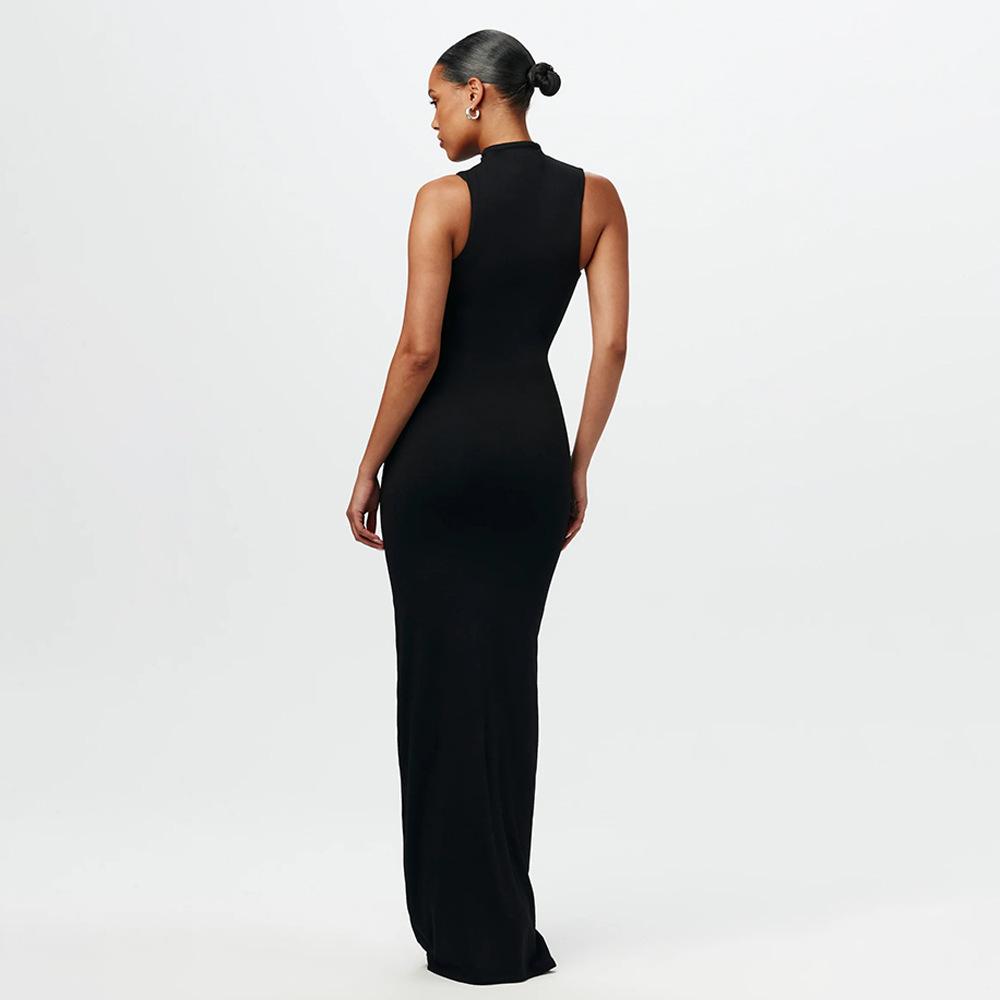 Tooxika Spring And Summer Women's Solid Color Round Neck Sleeveless Strappy Slim Hip Dress