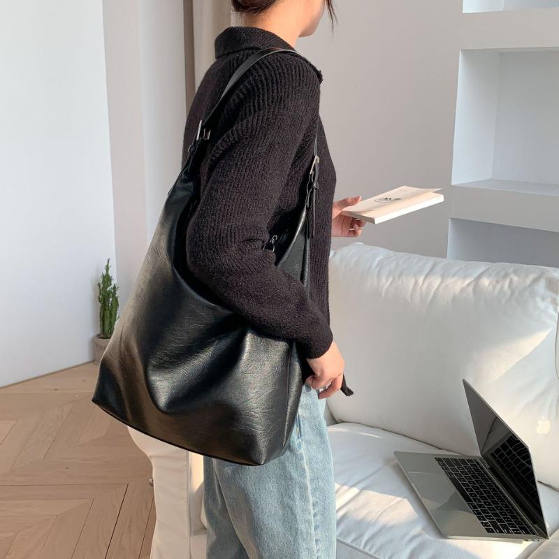 Niche soft leather tote bag large capacity women's versatile work commuter bag high sense simple fashion shoulder bag women