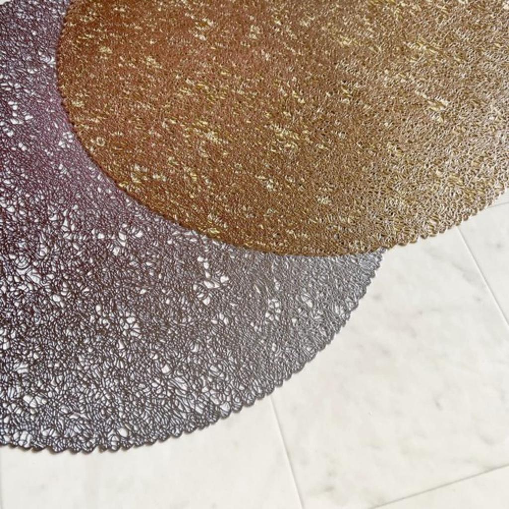 Elegant Interior [Round Placemat, Silver] Feng Shui Round Placemat, Table Coordination, Christmas, 11501PM-SV