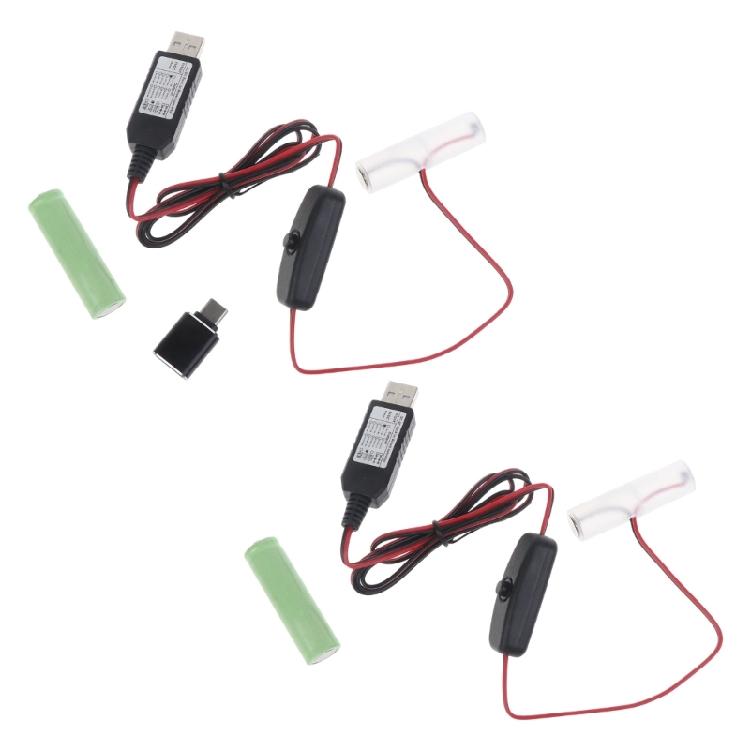 AA 3V Battery Eliminator,USB Power Supply Replace 2pcs 1.5V Batteries,Battery Eliminate Cable for Clock Holiday Light